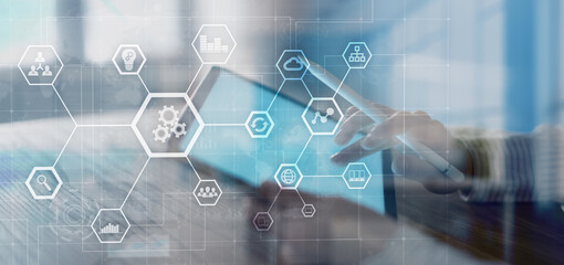 Business Process Automation and Workflow Management Displayed on a Digital Interface.