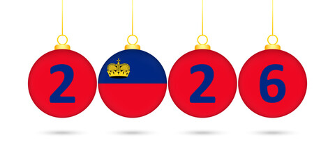 Liechtenstein Flag Christmas Balls 2026 Decoration.
