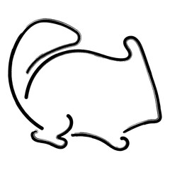 chinchila icon, brush strokes, vector illustration on white background.