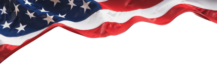 american flag border on white background.
