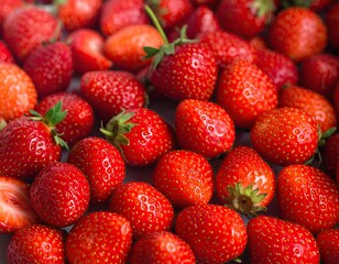 Fresh Red Strawberries Close Up
