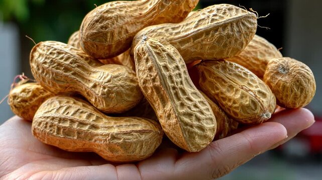 Fresh peanuts collected from the farm ready to be processed in a rural setting during harvest season