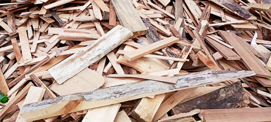 wood pieces cut into pieces for winter preparation, small pieces 