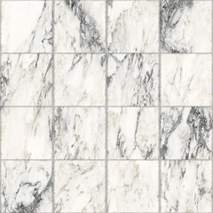 White marble tile pattern with gray veining and grid layout