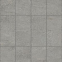 Gray tiled floor with a grid pattern and subtle texture