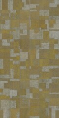 Abstract geometric pattern with mustard yellow and gray rectangular shapes on textured background