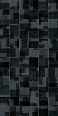 Abstract pattern of dark rectangular blocks in varying shades and textures