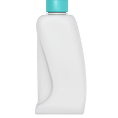 White Plastic Cleaning Product Bottle With Teal Blue Cap and Transparent Background Clean Modern Design