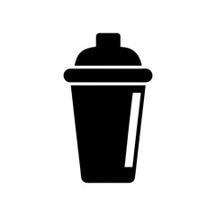 Simple shaker bottle silhouette vector clean gym fitness drink protein mixer icon illustration