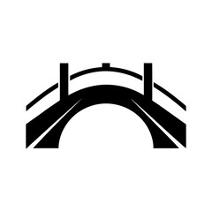 Minimal road bridge silhouette vector clean city architecture transportation structure illustration