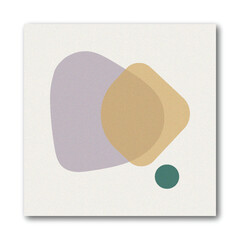 Abstract Minimalist Overlapping Organic Shapes Background with Lavender, Khaki, and Dark Teal Accent