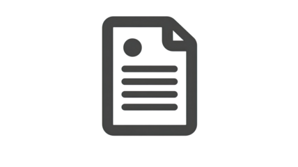 Document icon with simple paper sheet symbol representing digital file data and office information element isolated on white background