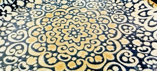 Islamic seamless pattern. Ceiling decoration motif.