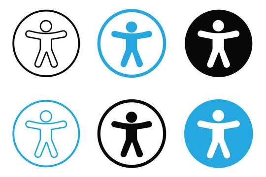 Accessibility icon set collection. Universal access icon Vector sign. Accessibility icon human set. Vector illustration.