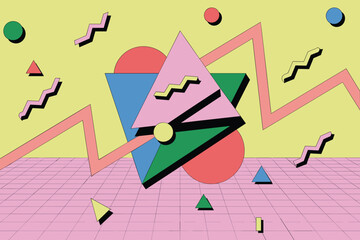 Memphis Retro Pop Art Bundle – 4 Colorful 80s Designs