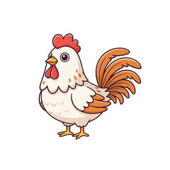 Cute Cartoon Rooster Illustration