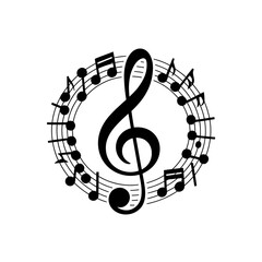 Music notes clef illustration musical notation sheet music vector art