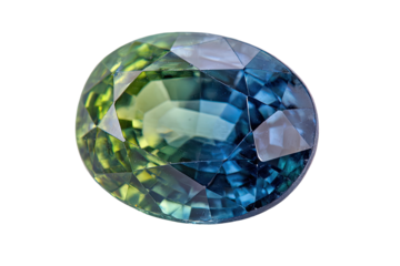 Oval gemstone, vibrant color gradient