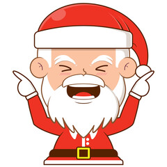 santa claus playful face cartoon cute