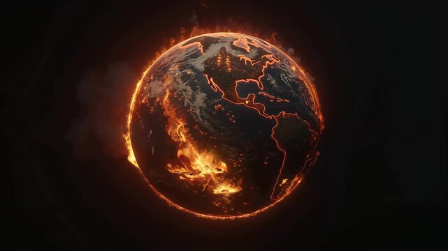 Earth burning global warming climate change