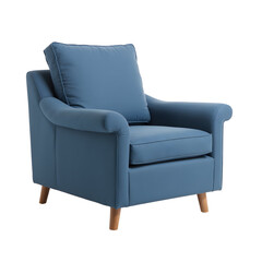 Modern Blue Armchair Design with transparent background