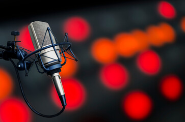 Background with a professional microphone