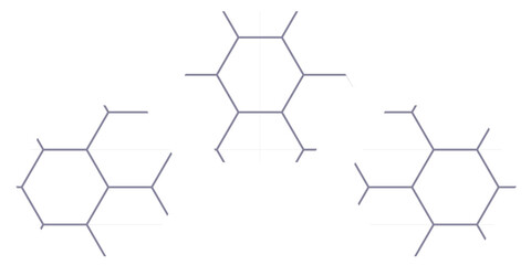 Abstract geometric pattern of hexagons for vector design, technology concept, or molecular $\mathbftexture}$ backdrop