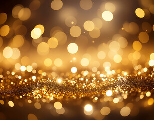 Goldener Bokeh-Hintergrund mit funkelnden Lichtern