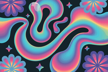 Pastel Psychedelic Marble Background – Abstract Fluid Groovy Pattern