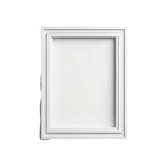 Plain white rectangular picture frame, three layers, against a black backdrop