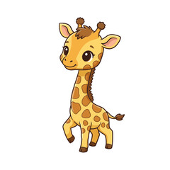 Cute Cartoon Giraffe Illustration