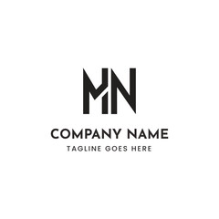 Monogram mn with company name and tagline vector illustration for branding and identity design