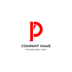 Red letter p logo design vector scalable illustration for business brand identity