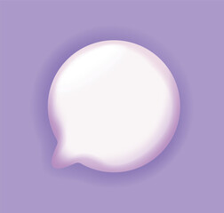 Vector 3D speech bubble on purple background