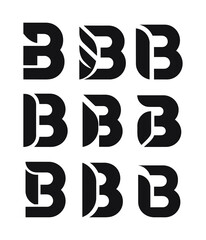 Diverse stylized letter b vector graphics collection scalable icon set eps format © Mahima