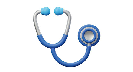 Blue stethoscope healthcare medical equipment diagnostic tool render