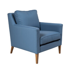 Modern Blue Armchair Design with transparent background