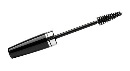 Mascara wand black and silver isolated beauty product