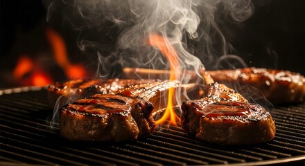 Barbecue Lamb Chops with Smoke