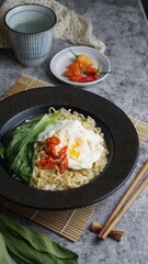 close up a bowl of noodle soup. Noodle menu 