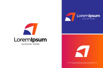 Creative flight launch icon logo design template