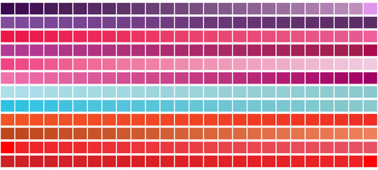 Gradient Color Swatch Book. Color palette vector assorted color swatches square blocks pattern gradient shades desgin
