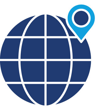 Ip Location Flat Blue Icon