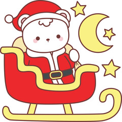 Coloring pages of Illustration of cute bear winter icon.