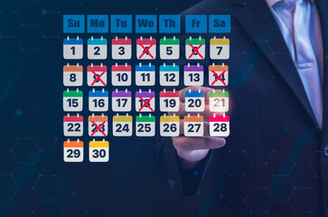 Businessman Using Smartphone for Daily Schedule Management