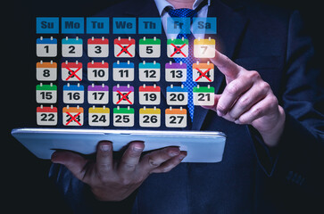 Businessman Using Smartphone for Daily Schedule Management