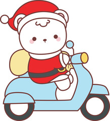 Coloring pages of Illustration of cute bear winter icon.