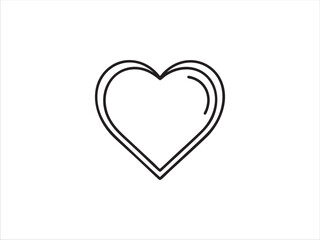 Simple heart outline icon. Vector love symbol.