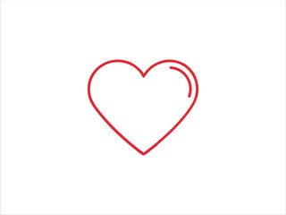 Simple heart outline icon. Vector love symbol.