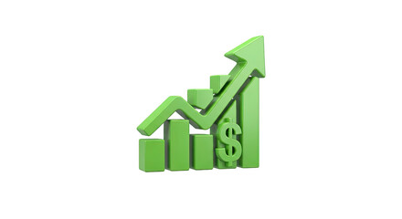 Financial growth chart with upward trend arrow and dollar sign